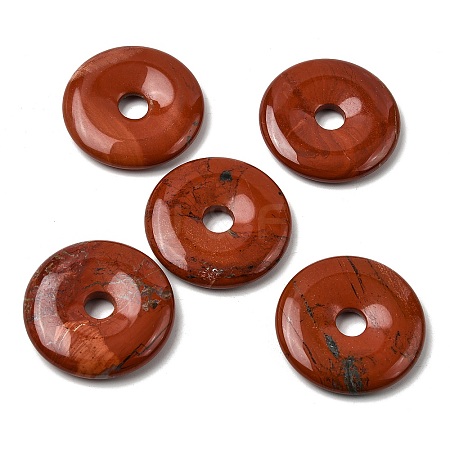Donut/Pi Disc Natural Gemstone Pendants G-L234-40mm-04-1