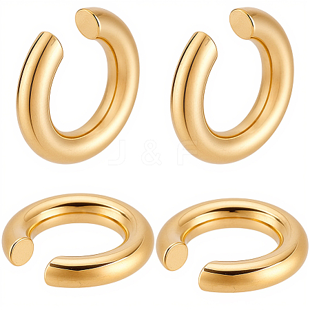 2 Pairs 303 Stainless Steel Cuff Earrings EJEW-BBC0002-25G-1