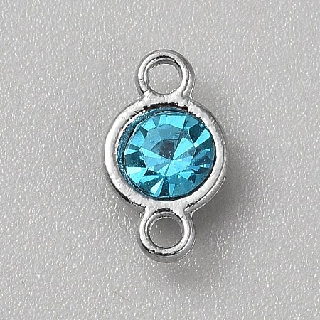 Faceted Glass Flat Round Connector Charms FIND-WH20042-56I-1