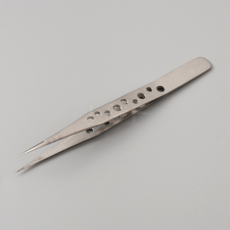 Stainless Steel Fine Ponited Tweezers TOOL-WH0125-46B-1