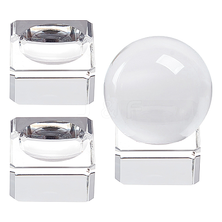 Glass Crystal Ball Display Pedestals AJEW-WH0314-623-1