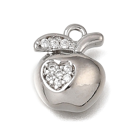 Brass Micro Pave Clear Cubic Zirconia Charms KK-N290-22P-1