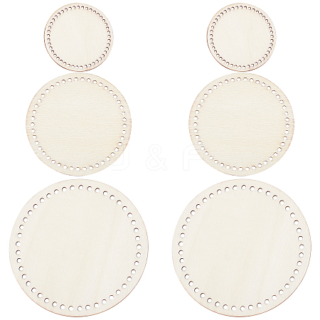 3 Sets 3 Style Wooden Basket Bottoms DIY-GF0004-75-1