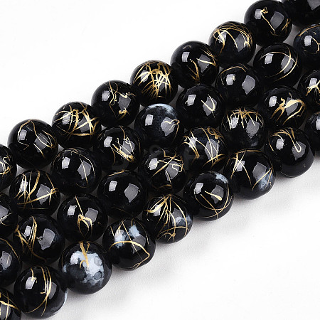 Baking Paint Glass Beads X1-DGLA-N003-10mm-B10-1