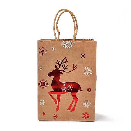 Christmas Theme Hot Stamping Rectangle Paper Bags LS-CARB-F011-02B-1