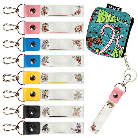 PU Leather & Cotton Name Marker Keychain AJEW-WH0514-036-1