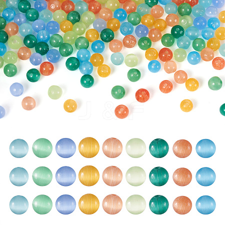 180Pcs 9 Colors Cat Eye Beads CE-TA0001-03-1