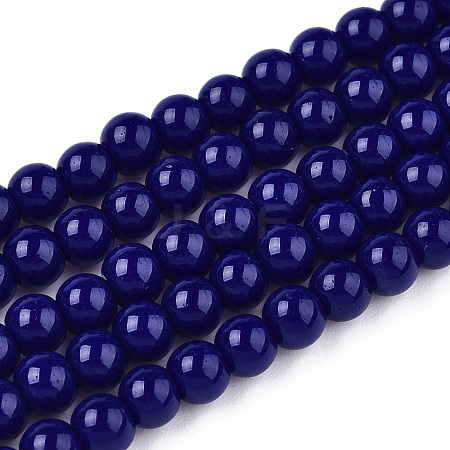 Opaque Solid Color Glass Beads Strands GLAA-T032-P4mm-03-1