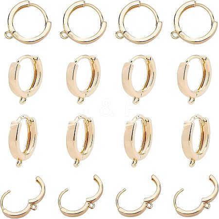 Brass Huggie Hoop Earring Findings KK-AR0001-37G-1