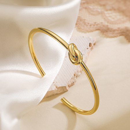 Brass Open Cuff Bangles LS-BJEW-C070-06G-1