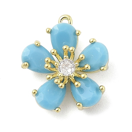 Brass Turquoise Pendants KK-S514-03G-1