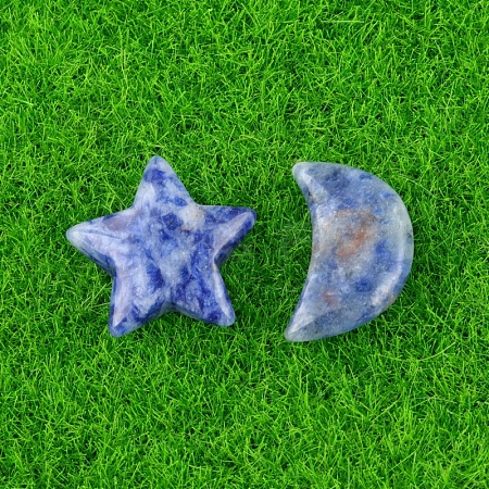Natural Blue Spot Jasper Healing Moon & Star Ornaments X1-PW-WG13036-02-1
