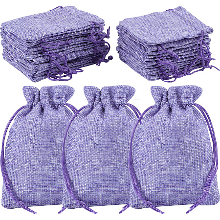 Beebeecraft Polyester Imitation Burlap Packing Pouches Drawstring Bags ABAG-BBC0001-02A-03-1