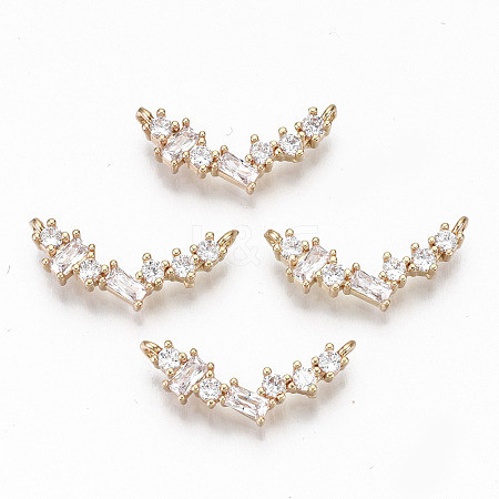 Brass Micro Pave Cubic Zirconia Charms KK-S359-056-RS-1