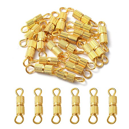 20 Sets Brass Screw Clasps IFIN-YW0001-57G-1