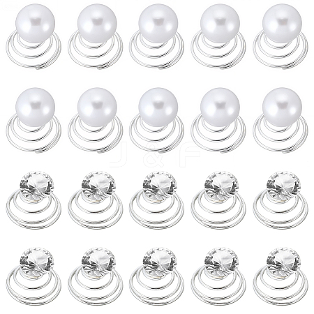 40Pcs 2 Styles Spiral Hair Pin Coil Iron Hair Accessories OHAR-SP0001-10A-1