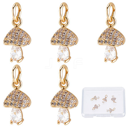 Beebeecraft Brass Micro Pave Cubic Zirconia Charms KK-BBC0003-20-1