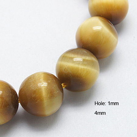 Natural Yellow Tiger Eye Beads Strands G-G212-4mm-18-1