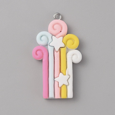 Opaque Resin Pendants RESI-CJC0011-32B-03-1