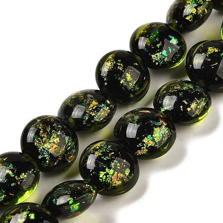 Handmade Dichroic Foil Glass Beads Strands DICH-U001-11H-1