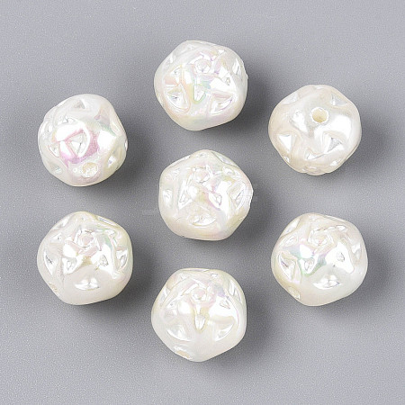 UV Plating Opaque Acrylic Beads SACR-T020-04-1