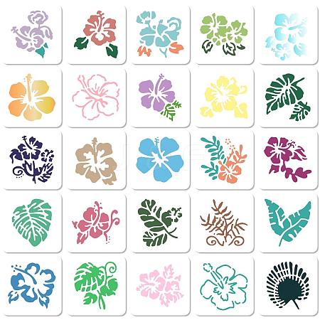 25Pcs 25 Styles PET Plastic Hollow Out Drawing Painting Stencils Templates DIY-WH0476-002-1