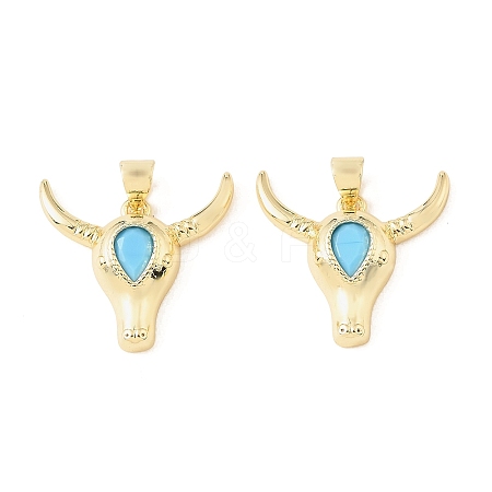 Brass Micro Pave Sky Blue Cubic Zirconia Pendants CU-CBA9CBD-11G-1