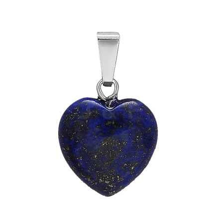 Natural Lapis Lazuli Charms LS-HEAR-PW0001-057-32-1
