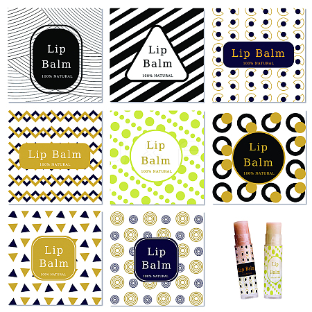 CRASPIRE 80Pcs 8 Style Custom Lip Balm DIY Label Sticker DIY-CP0007-95K-1