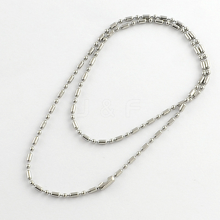 Tarnish Resistant 304 Stainless Steel Ball Chain Necklace Making LS-NJEW-R225-04-1