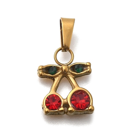 304 Stainless Steel Rhinestone Pendants STAS-Z158-07G-02-01-1