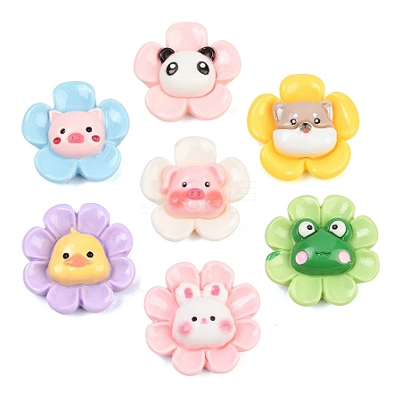 Animal Theme Resin Cabochons RESI-B048-02-1