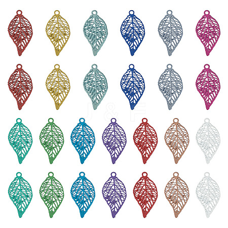 91Pcs 13 Colors Spray Paint 430 Stainless Steel Pendants STAS-TA0006-05-1