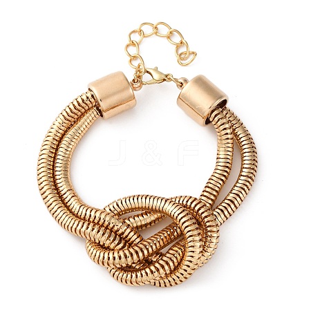Iron Shake Chain Knotted Bracelets for Women LS-BJEW-U042-01G-1