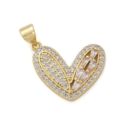 Brass Micro Pave Cubic Zirconia Pendants KK-M319-23G-02-1