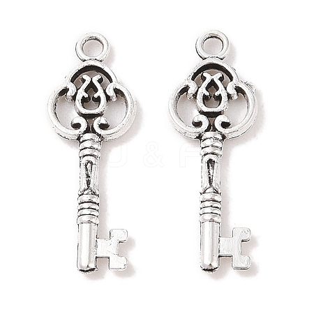 Tibetan Style Alloy Skeleton Key Pendants X-TIBEP-Q043-014-RS-1