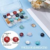 14Pcs 7 Styles Flat Round Faceted Natural & Synthetic Gemstone Pendants PALLOY-AR00010-2