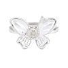 Brass Micro Pave Cubic Zirconia Adjustable Ring Components KK-CBAC351-04P-1