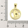 Brass Micro Pave Cubic Zirconia Pendants KK-K354-03G-11-3