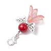 Angel Acrylic & Glass Pearl Pendant Decorations HJEW-JM02364-02-5