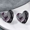 Heart Acrylic Printed Stud Earrings for Women EJEW-G418-01D-2