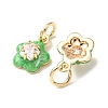 Brass Micro Pave Clear Cubic Zirconia with Enamel Charms CU-K002-53G-E-2