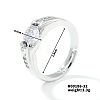 Fashionable Unisex Brass Micro Pave Clear Cubic Zirconia Adjustable Rings VA2990-9-1