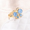 Brass Micro Pave Cubic Zirconia Finger Rings RJEW-C152-01G-4