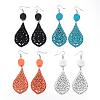 Trendy Teardrop Wood Dangle Earrings EJEW-F062-L-1