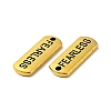Tibetan Style Alloy Rectangle with Word Fearless Pendants TIBEP-Q043-064AG-RS-3