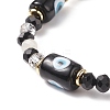 Column with Evil Eye Lampwork & Glass Beaded Stretch Bracelet for Women BJEW-JB08634-05-4