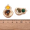 Natural Sea Shell & Dyed Agate Pendants G-N366-03G-3