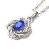 Rhinestone Flower Pandant Necklace with Cable Chains NJEW-K247-01P-2