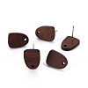 Walnut Wood Stud Earring Findings X-WOOD-S054-46-1